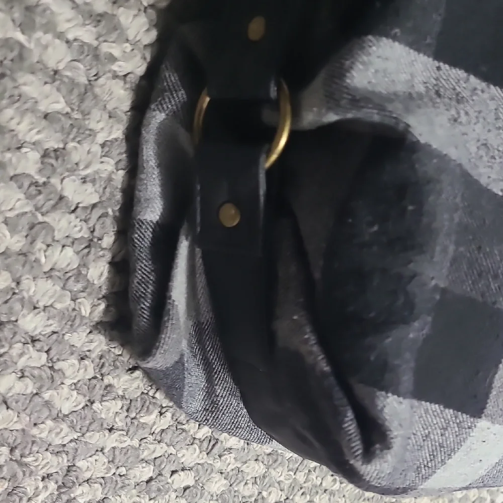 Plaid Black‎ and Gray Women's Hobo Bag
